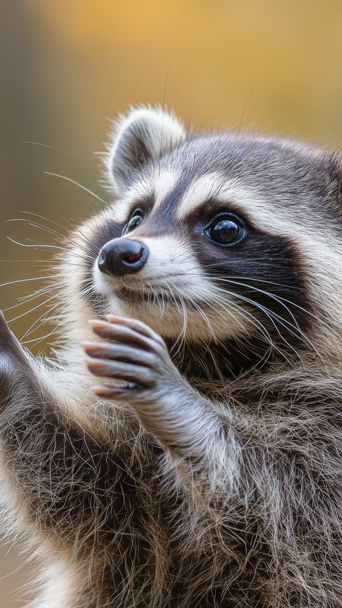 480x854 Wallpaper raccoon, animal, bubbles, cute