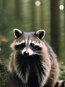 Preview wallpaper raccoon, animal, funny, wildlife, blur