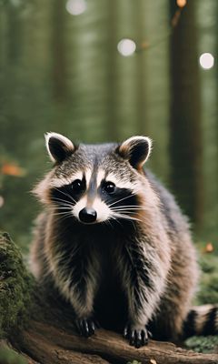 240x400 Wallpaper raccoon, animal, funny, wildlife, blur