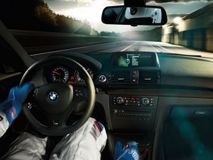 Preview wallpaper racer, beauty, bmw, speed, track
