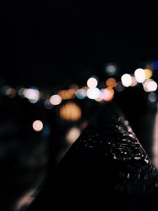 Preview wallpaper railings, balcony, bokeh, dark