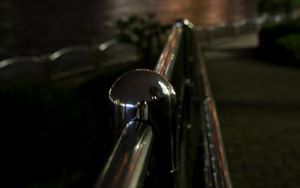 Preview wallpaper railings, metallic, buildings, blur