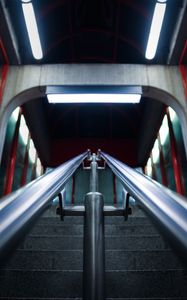 Preview wallpaper railings, stairs, metal, metallic, lamp