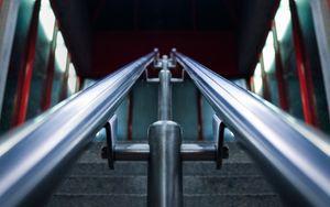 Preview wallpaper railings, stairs, metal, metallic, lamp