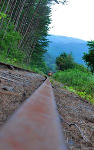 Preview wallpaper railroad, grass, train