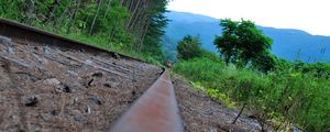 Preview wallpaper railroad, grass, train
