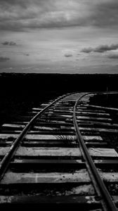 Preview wallpaper railroad, horizon, dark