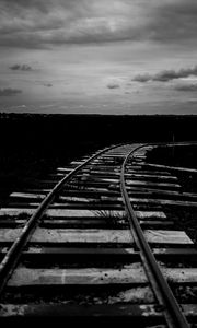 Preview wallpaper railroad, horizon, dark