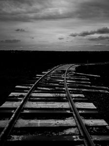 Preview wallpaper railroad, horizon, dark