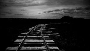 Preview wallpaper railroad, horizon, dark