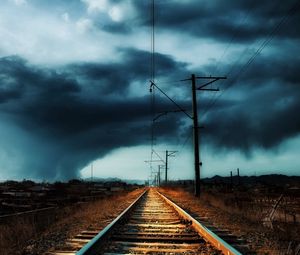 Preview wallpaper railroad, night, sky