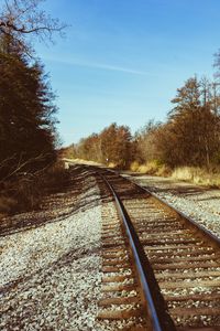 Preview wallpaper railroad, rails, trees, landscape