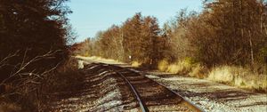 Preview wallpaper railroad, rails, trees, landscape