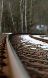 Preview wallpaper railroad, snow, background