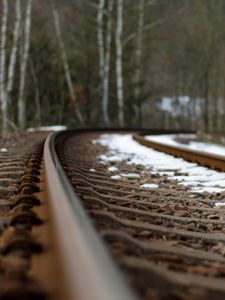 Preview wallpaper railroad, snow, background