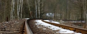 Preview wallpaper railroad, snow, background