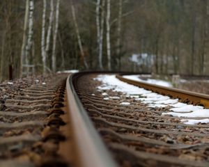 Preview wallpaper railroad, snow, background