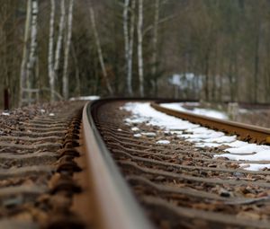 Preview wallpaper railroad, snow, background