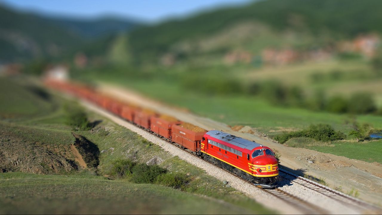Wallpaper railroad, train, nature, movement