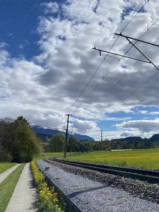 Preview wallpaper railroad, turn, mountains, landscape