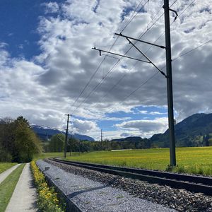 Preview wallpaper railroad, turn, mountains, landscape