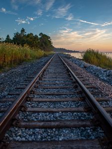 Preview wallpaper rails, railroad, nature, landscape