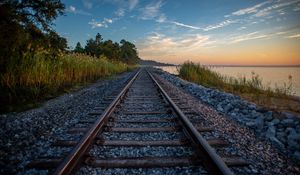 Preview wallpaper rails, railroad, nature, landscape