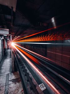 Preview wallpaper railway, light, speed