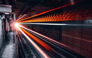 Preview wallpaper railway, light, speed