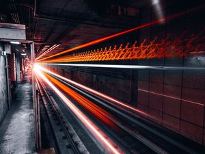 Preview wallpaper railway, light, speed