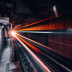 Preview wallpaper railway, light, speed