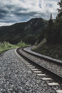 Preview wallpaper railway, mountains, turn