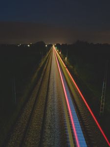 Preview wallpaper railway, night, backlight
