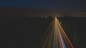 Preview wallpaper railway, night, backlight