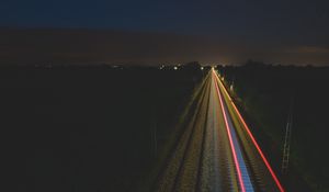 Preview wallpaper railway, night, backlight