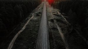 Preview wallpaper railway, rails, aerial  view, way, nature