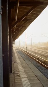 Preview wallpaper railway, station, fog