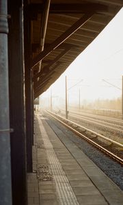 Preview wallpaper railway, station, fog