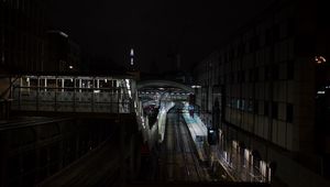 Preview wallpaper railway, station, night, night city