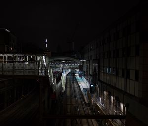 Preview wallpaper railway, station, night, night city