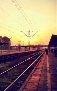 Preview wallpaper railway station, sky, building