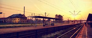 Preview wallpaper railway station, sky, building