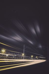 Preview wallpaper railway, train, light, traffic, night