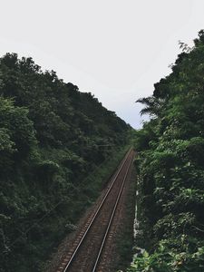 Preview wallpaper railway, trees, road