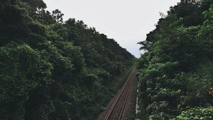 Preview wallpaper railway, trees, road