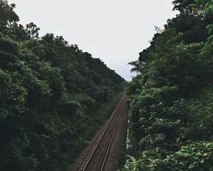 Preview wallpaper railway, trees, road