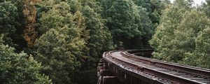 Preview wallpaper railway, trees, sky