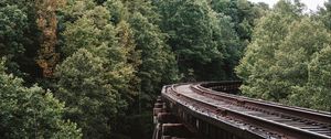 Preview wallpaper railway, trees, sky