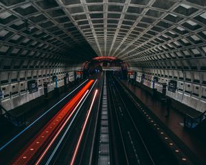 Preview wallpaper railway, underground, rails, station