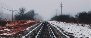 Preview wallpaper railway, winter, snow